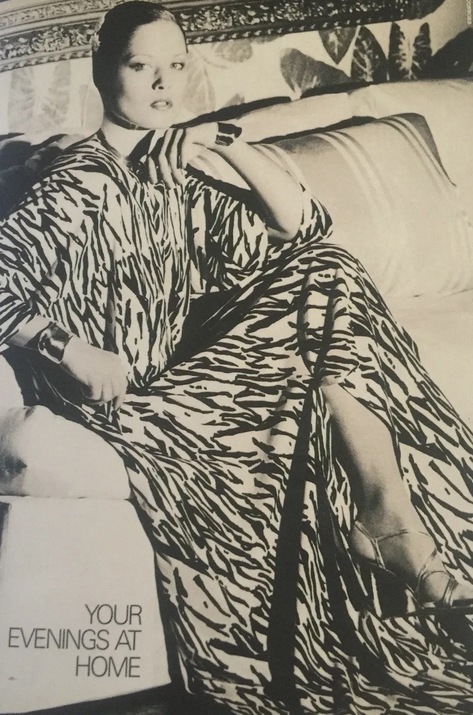 Museum Held Spring 1977 Halston Print Jersey Front Wrap Dress