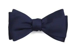 Navy Herringbone Vow Bow Tie