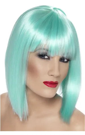 Neon Aqua Glam Bob Wig