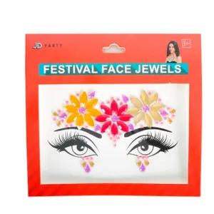 Neon Bright Face Jewels - Warm Colors
