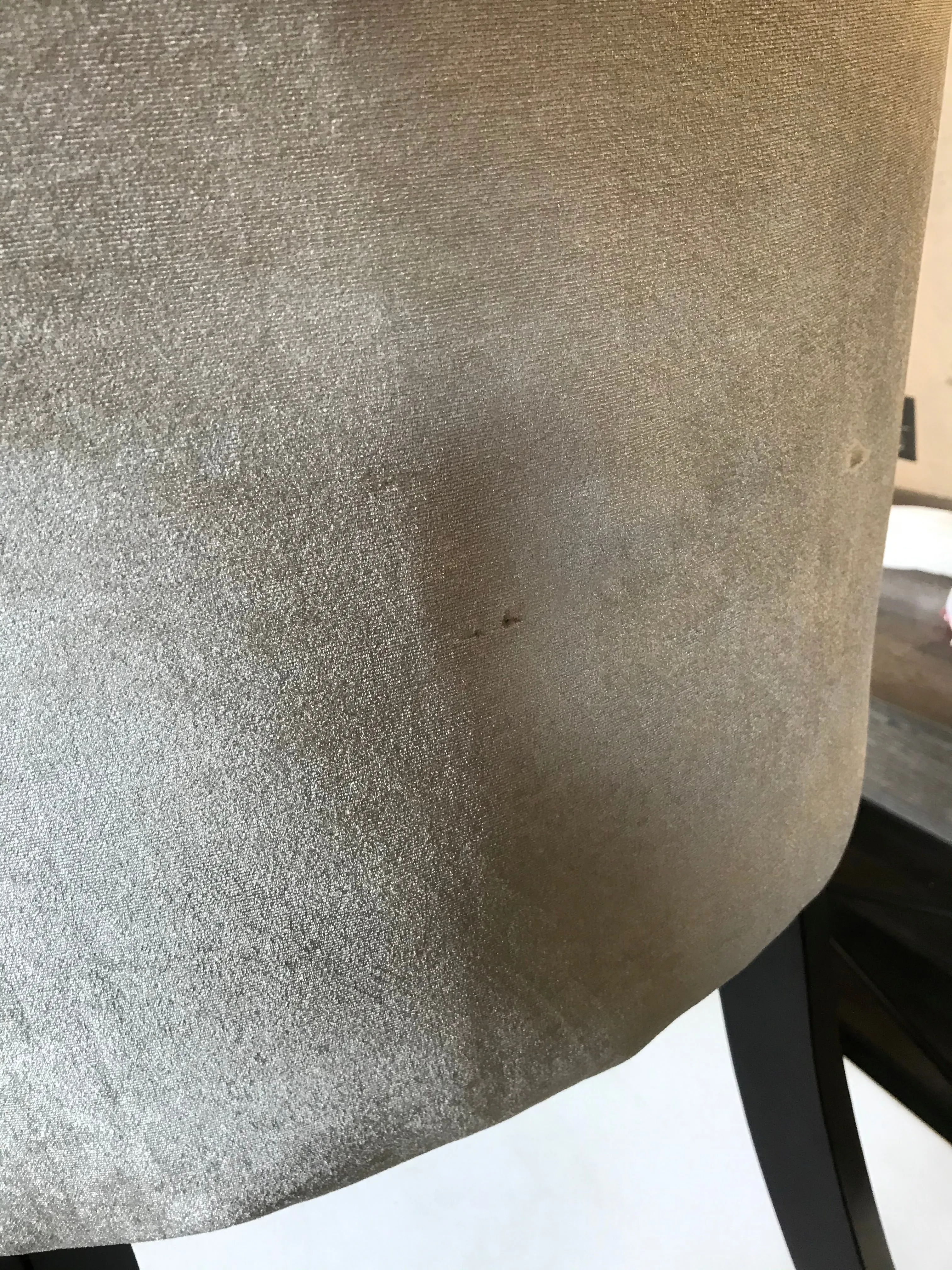 New Assembled CorLiving Antonio Velvet Accent Chair, Please Note: Small Mark on Back side of chair on Fabric, not noticeable if against a wall, shown in pics! Retails $290 