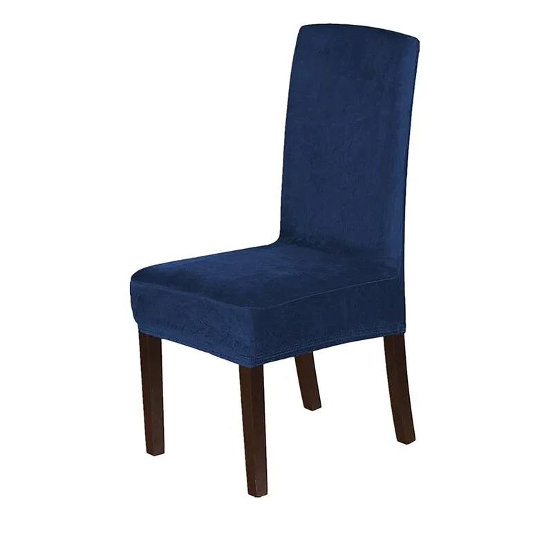 New Wayfair Enova Home SET OF 6 Soft Thick Solid Velvet Fabric Stretchy Universal Dining Chair Slipcovers (Dark Blue), Retails $27  Winner can buy up to 5 more at winning bid!
