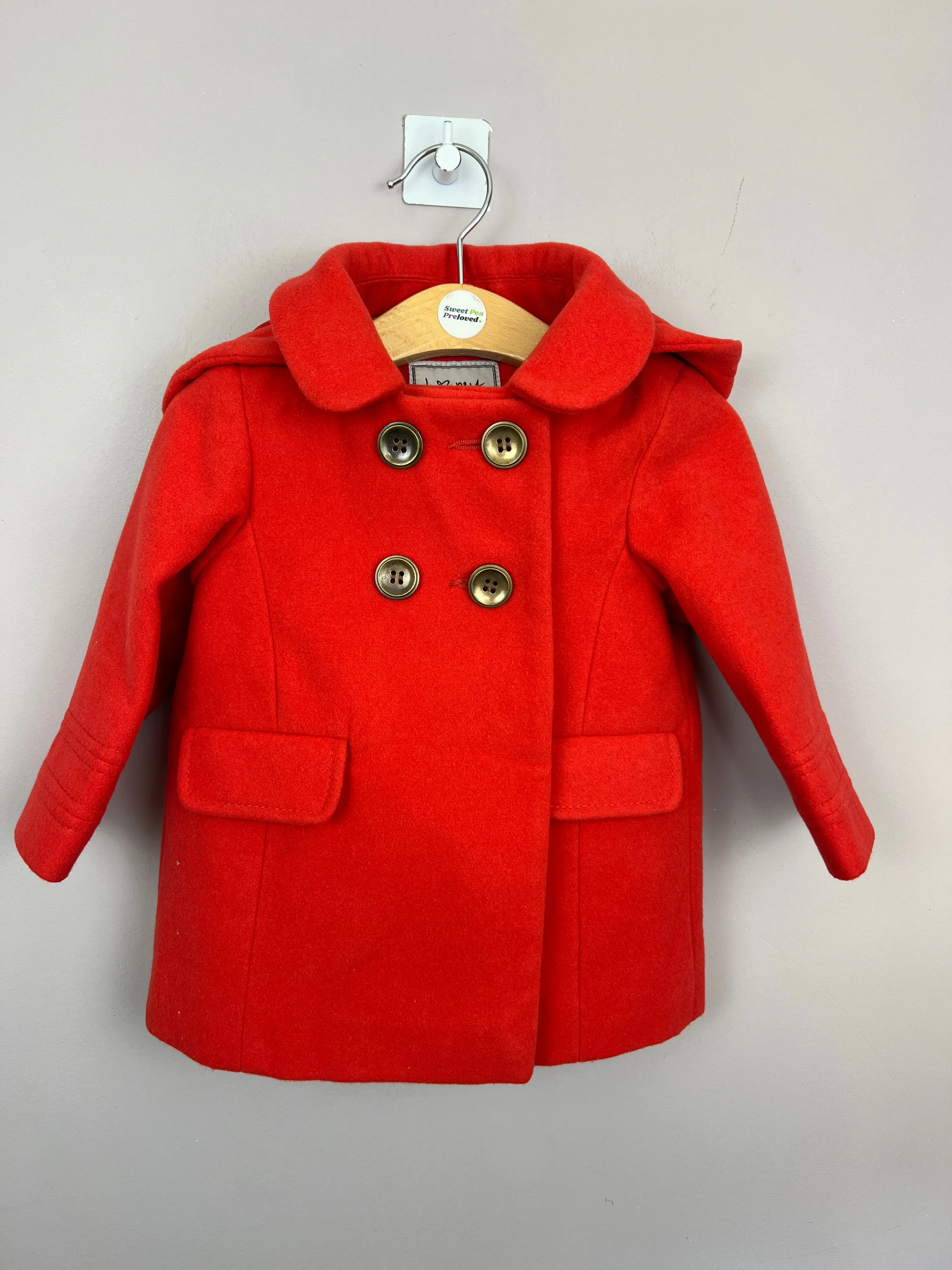 Next Formal Red Jacket with hood 9-12m BNWT