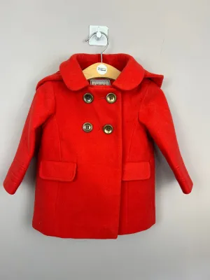 Next Formal Red Jacket with hood 9-12m BNWT