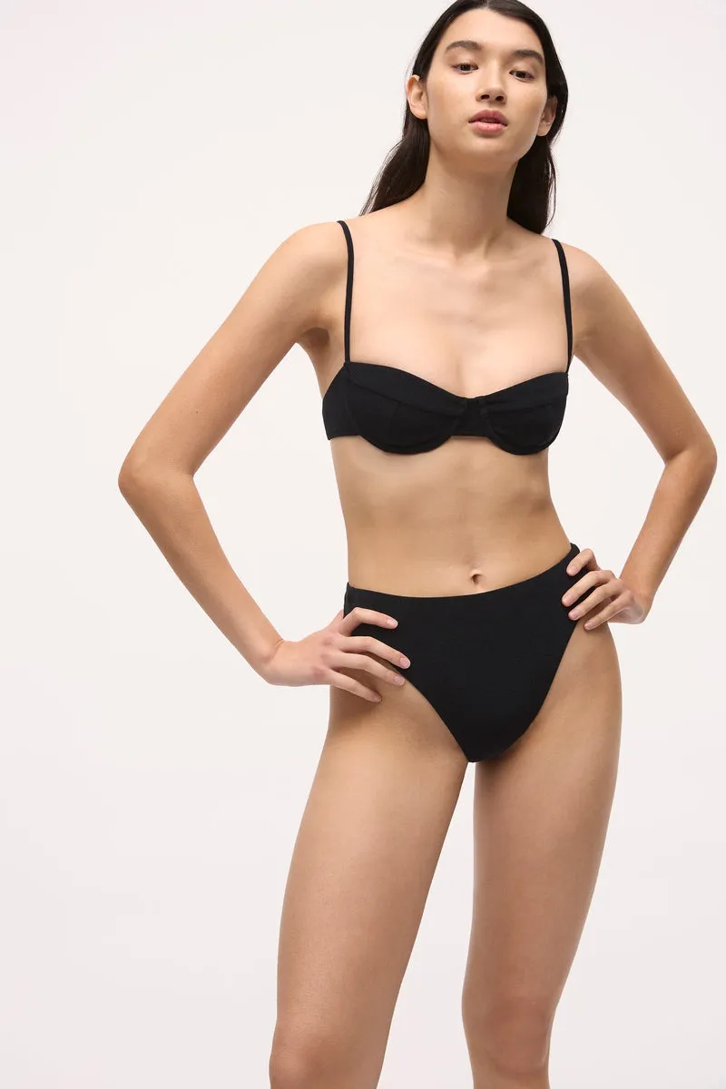 Nora Demi Bra | Micro Terry | Black