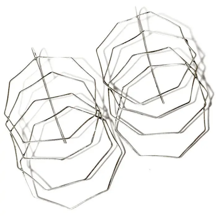 Octagon Web Sterling Silver Earrings OWE002 by Votive Designs Jewelry