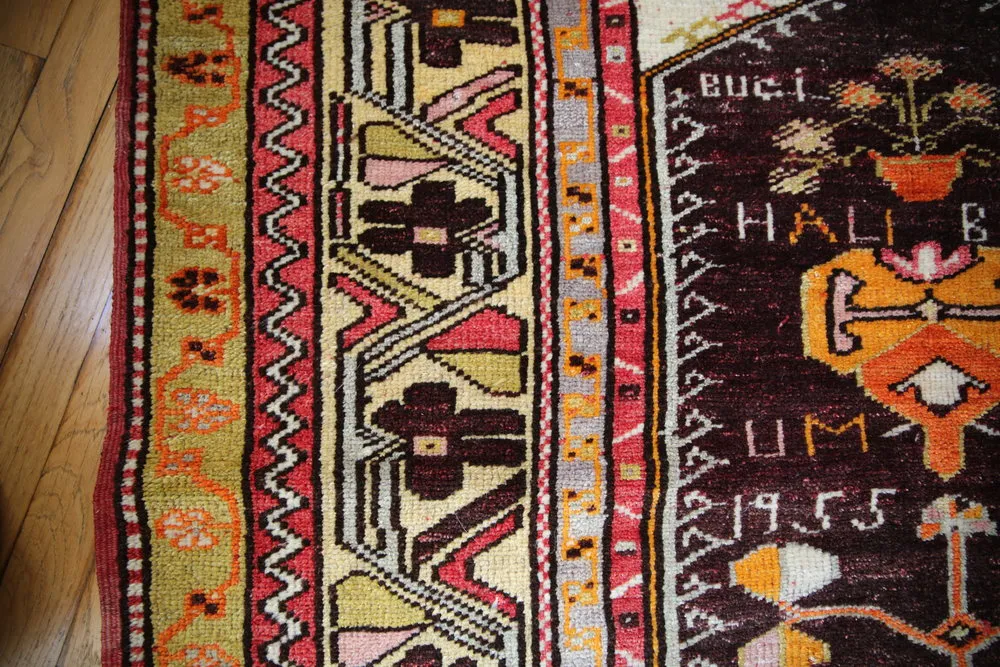 Old Turkish Milas Rug 4.1x5.11ft
