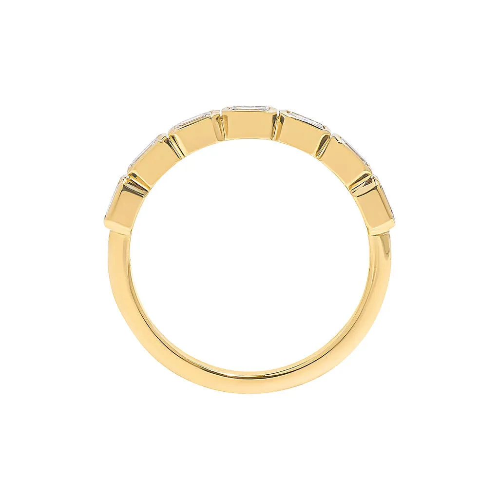 Oslo Emerald Cut Half Eternity Band