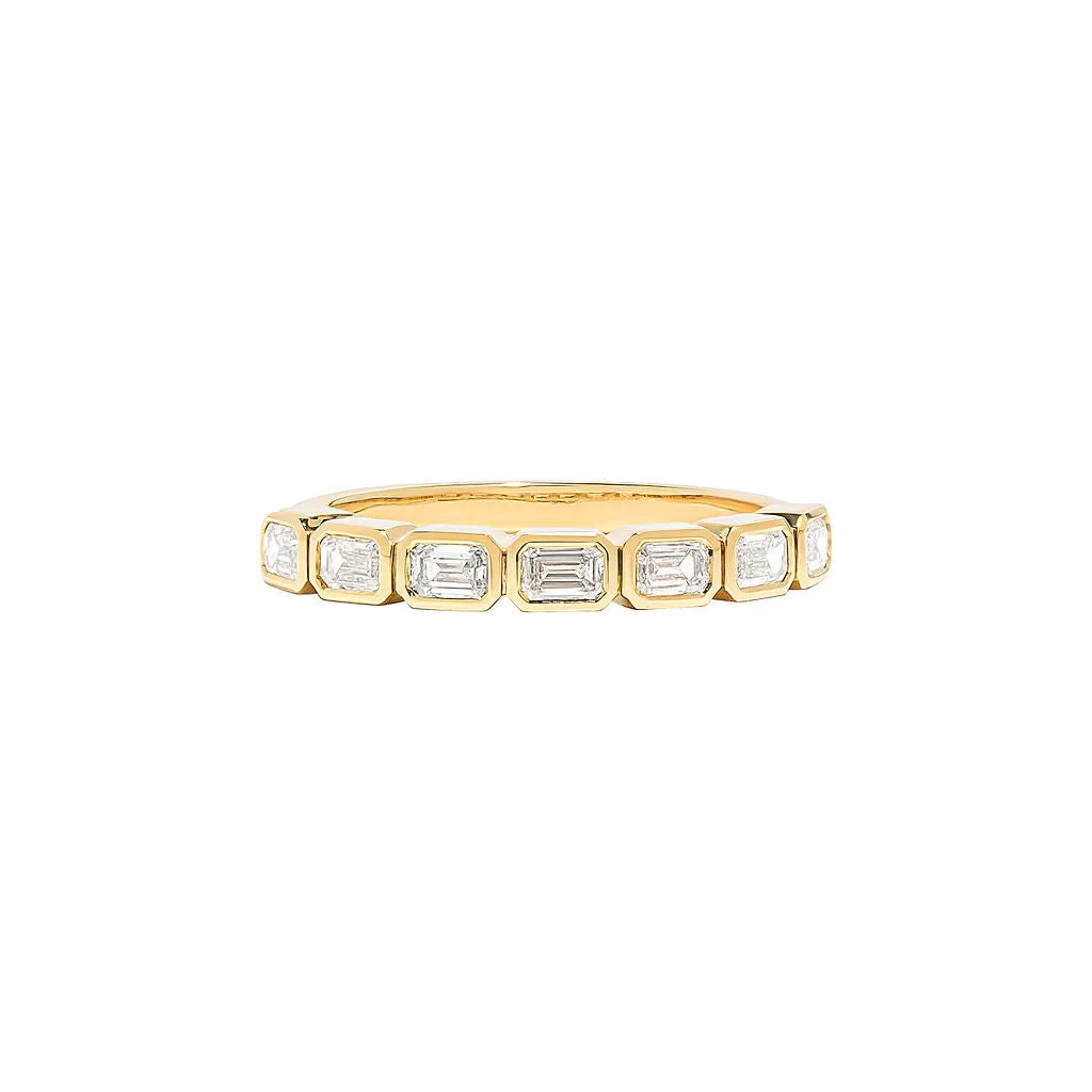 Oslo Emerald Cut Half Eternity Band
