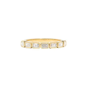 Oslo Emerald Cut Half Eternity Band