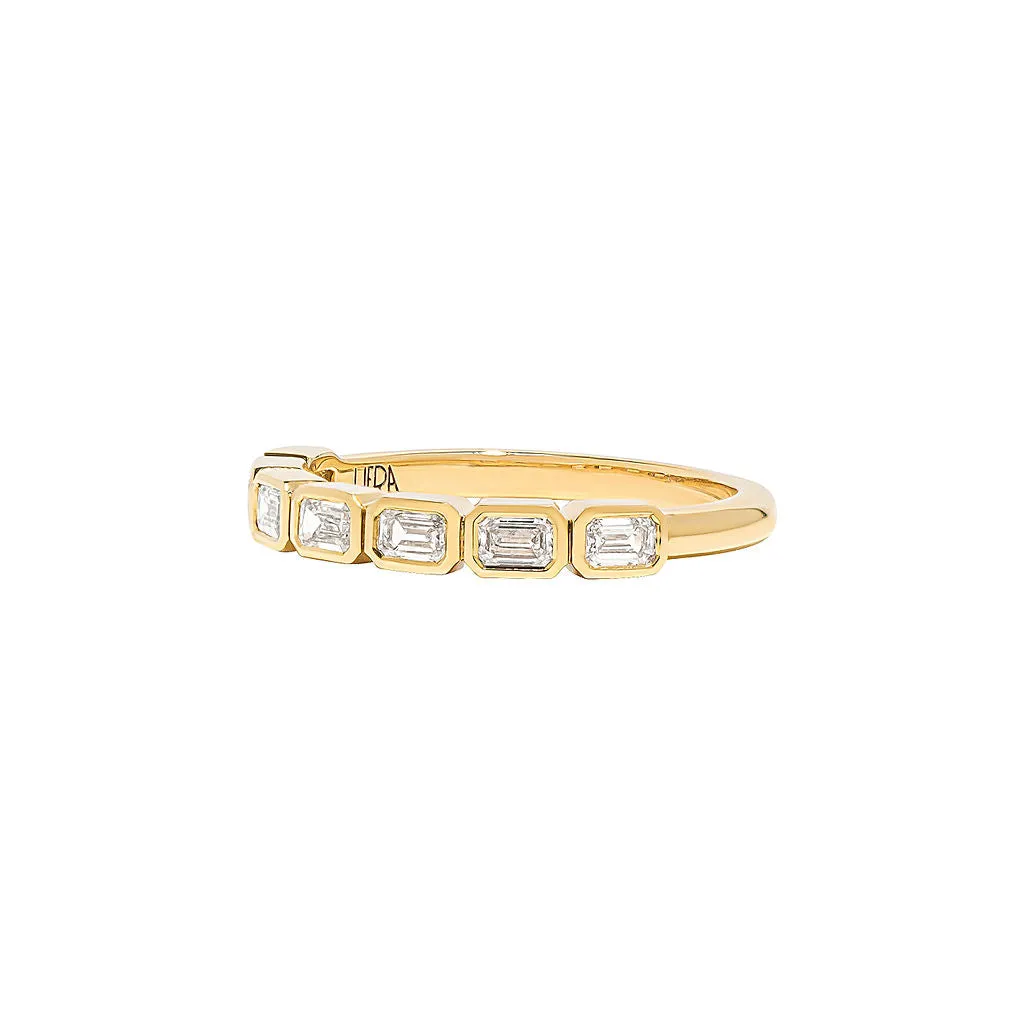 Oslo Emerald Cut Half Eternity Band