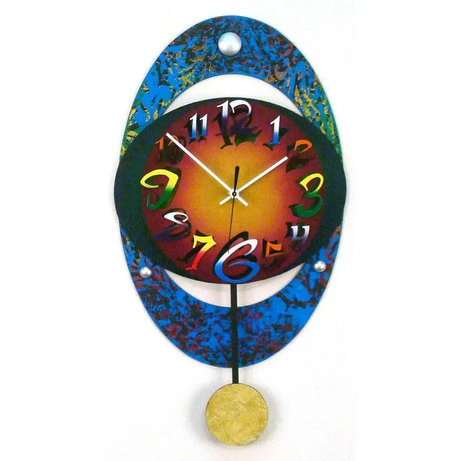 Oval 16 Pendulum Wall Clock by David Scherer