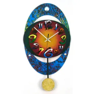 Oval 16 Pendulum Wall Clock by David Scherer