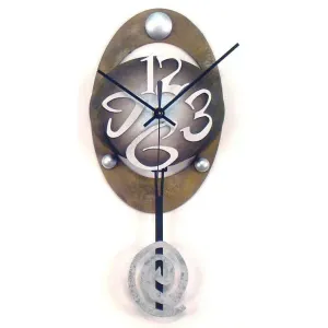 Oval 9 Pendulum Wall Clock by David Scherer
