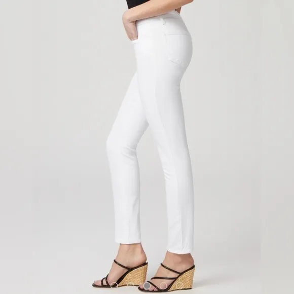 PAIGE Denim Skyline Ankle Peg Jeans Mid-Rise White Size 32