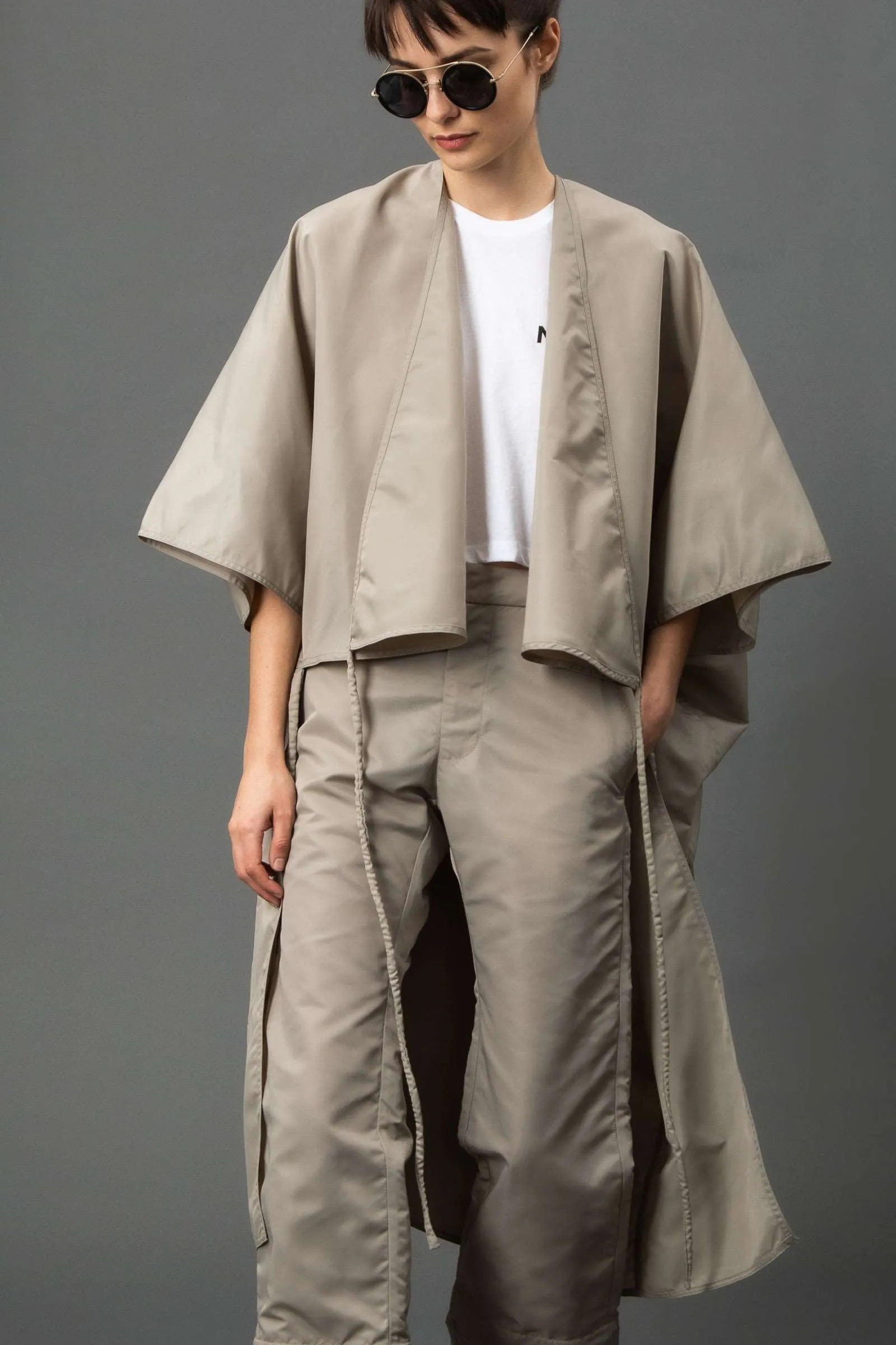 Parsa Sand Nylon Modern Duster