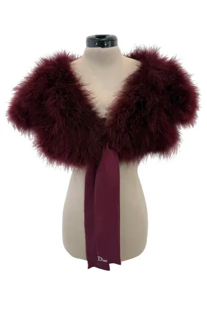 Prettiest Fall 2004 Christian Dior by John Galliano Burgundy Feather Bolero Capelet