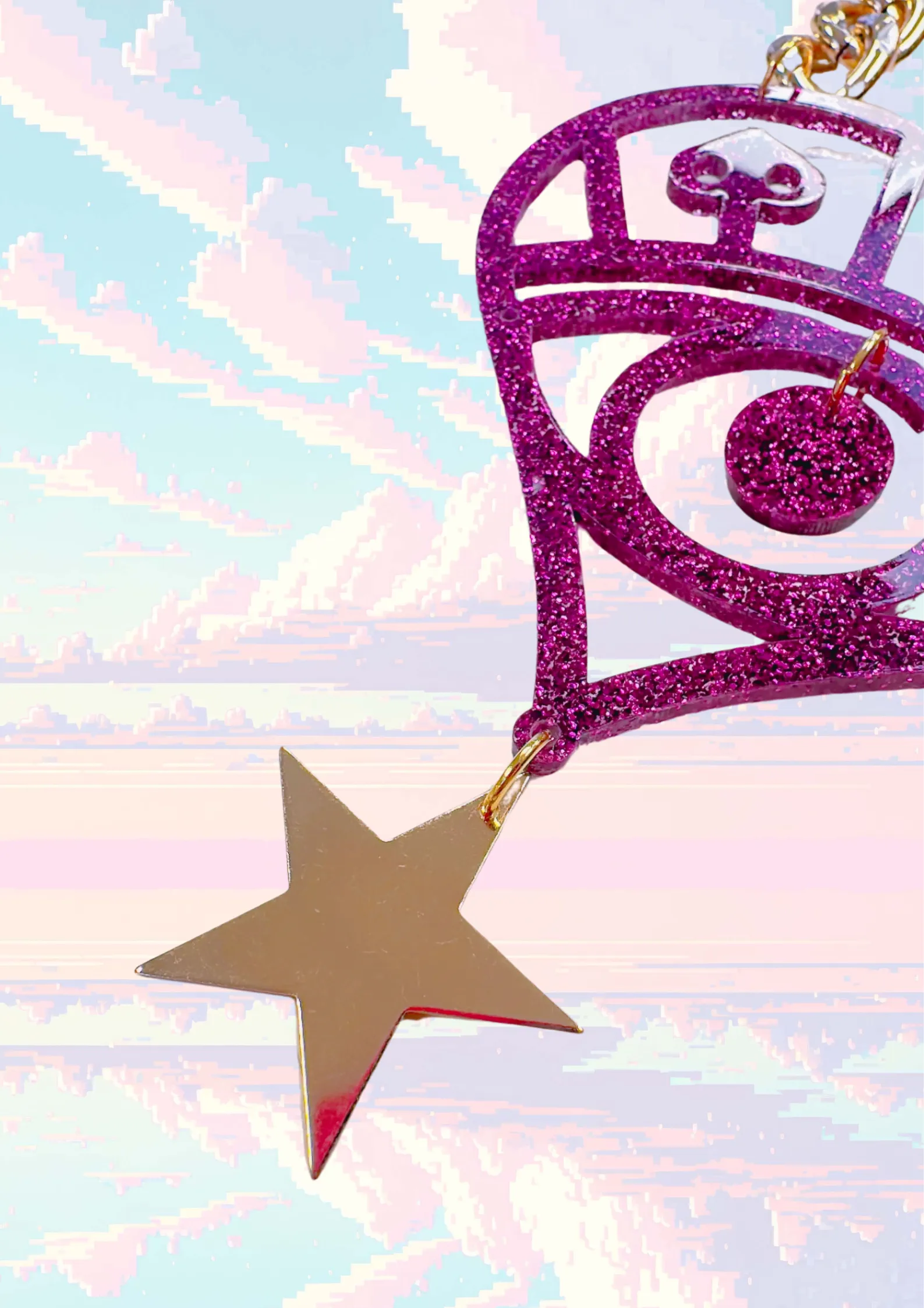 Purple Logo Star Necklace