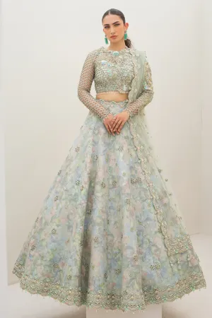 Qalamkar Wedding Festive Net Embroidered Unstitched Collection C-01 ZERLIN