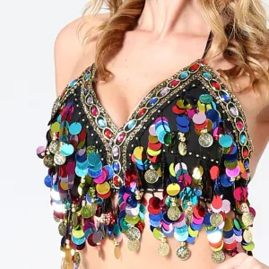 Rainbow Sequin Coin Top
