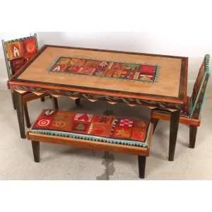 Rectangular Dining Table with Milled Legs by Sticks DIN008, DIN10, DIN017, DIN019-S32541