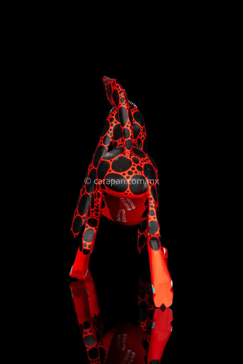 Red Dog Mexican Wooden Sculpture Alebrije