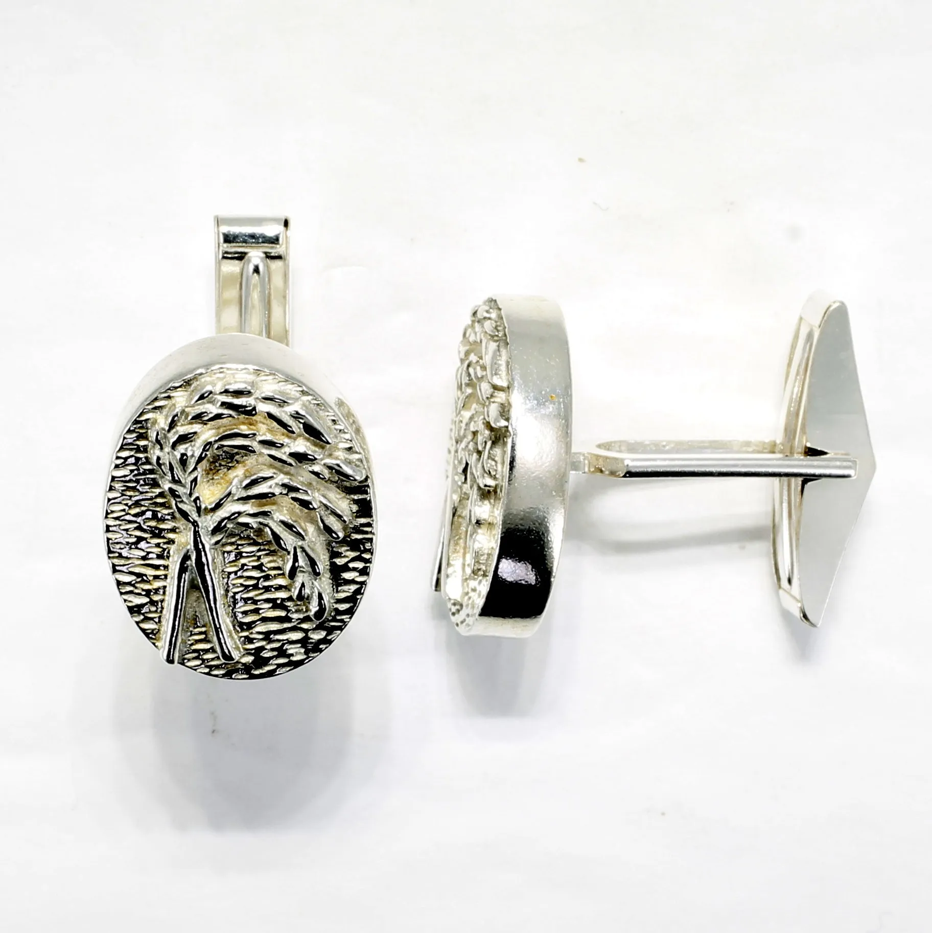 Rice Cuff Links for him with 925 Sterling Silver Heads of Rice