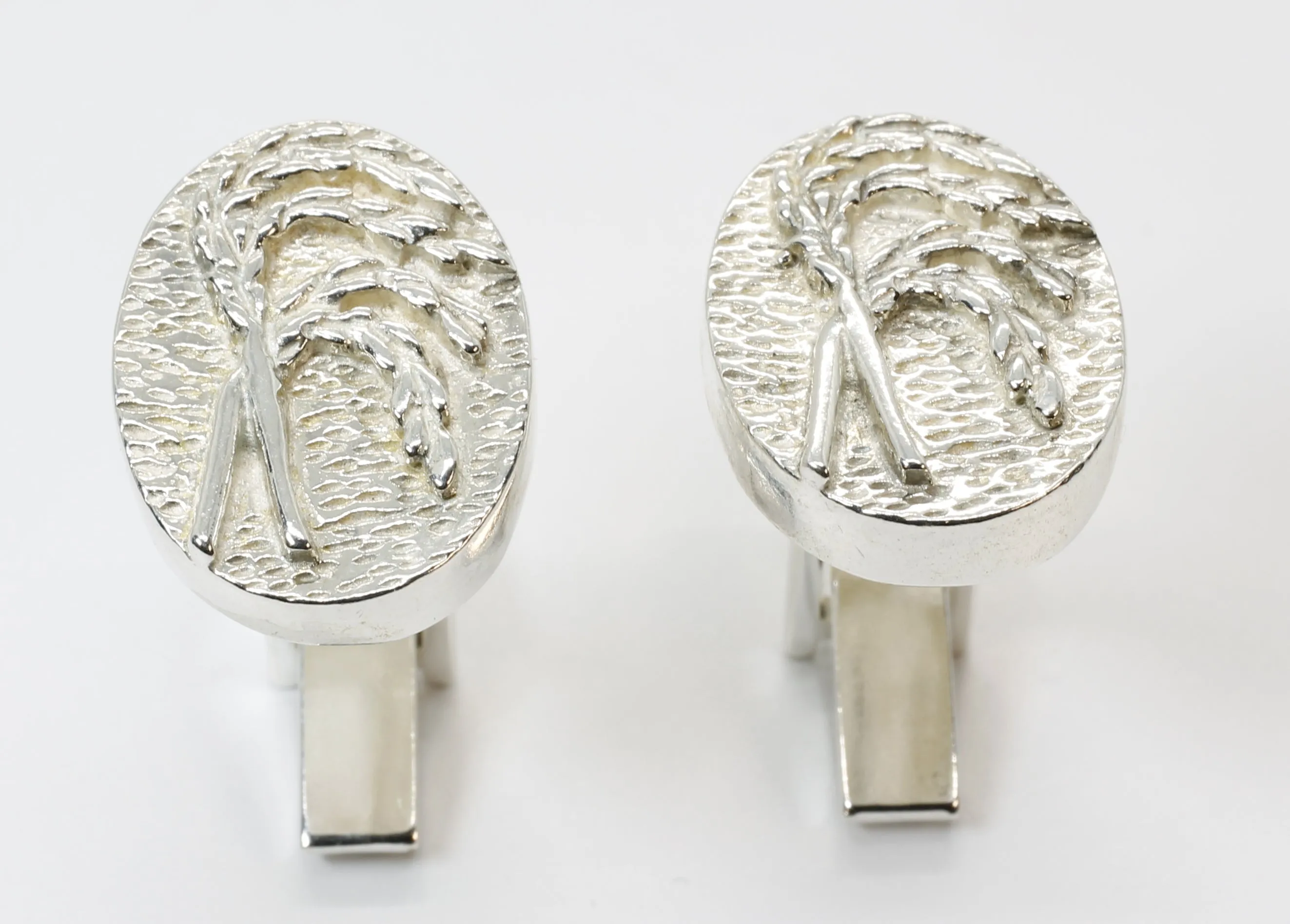 Rice Cuff Links for him with 925 Sterling Silver Heads of Rice