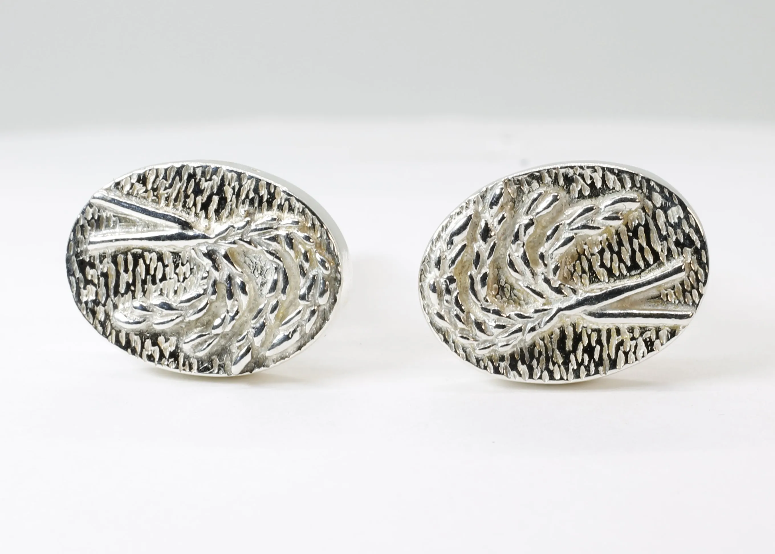 Rice Cuff Links for him with 925 Sterling Silver Heads of Rice