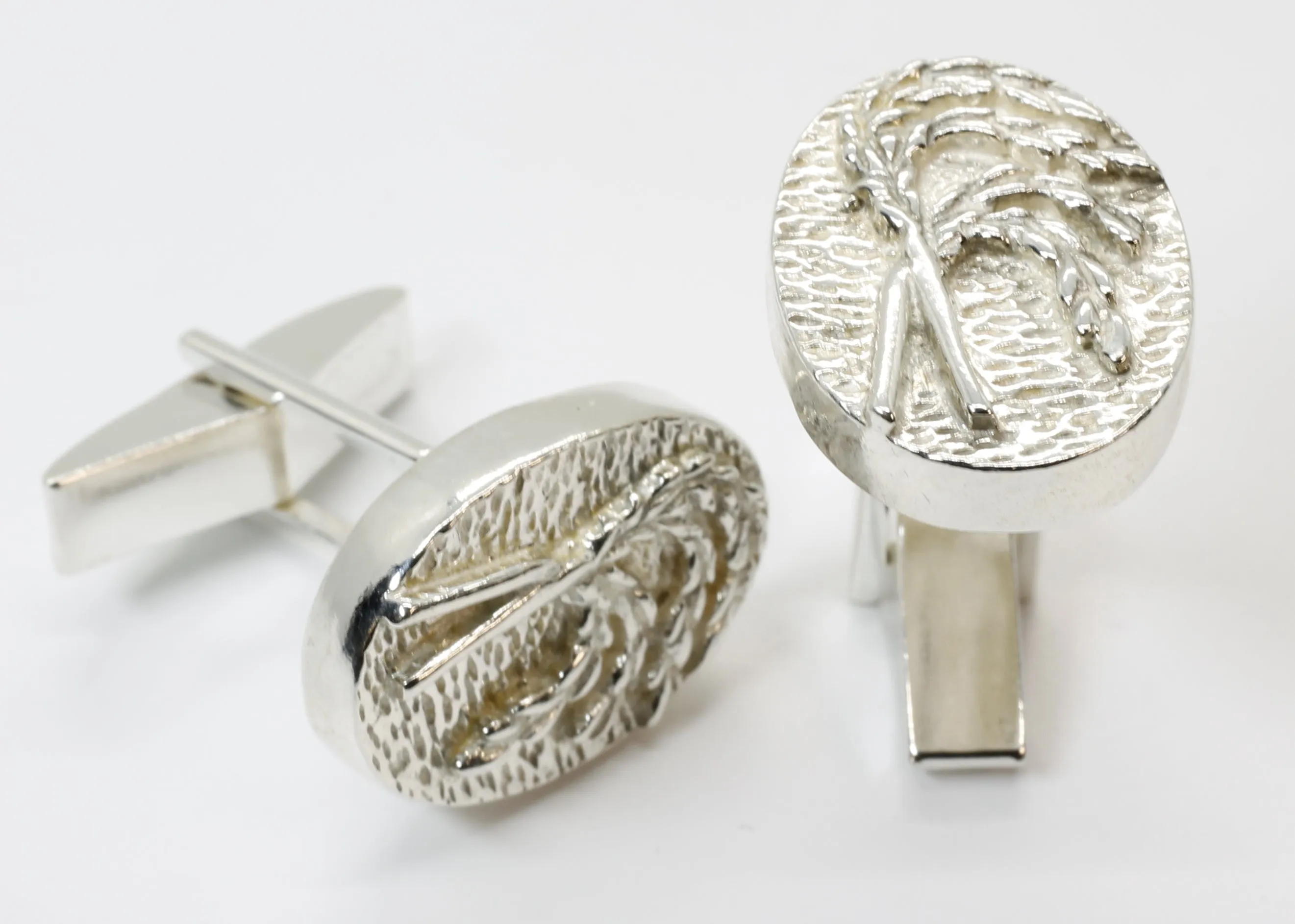Rice Cuff Links for him with 925 Sterling Silver Heads of Rice