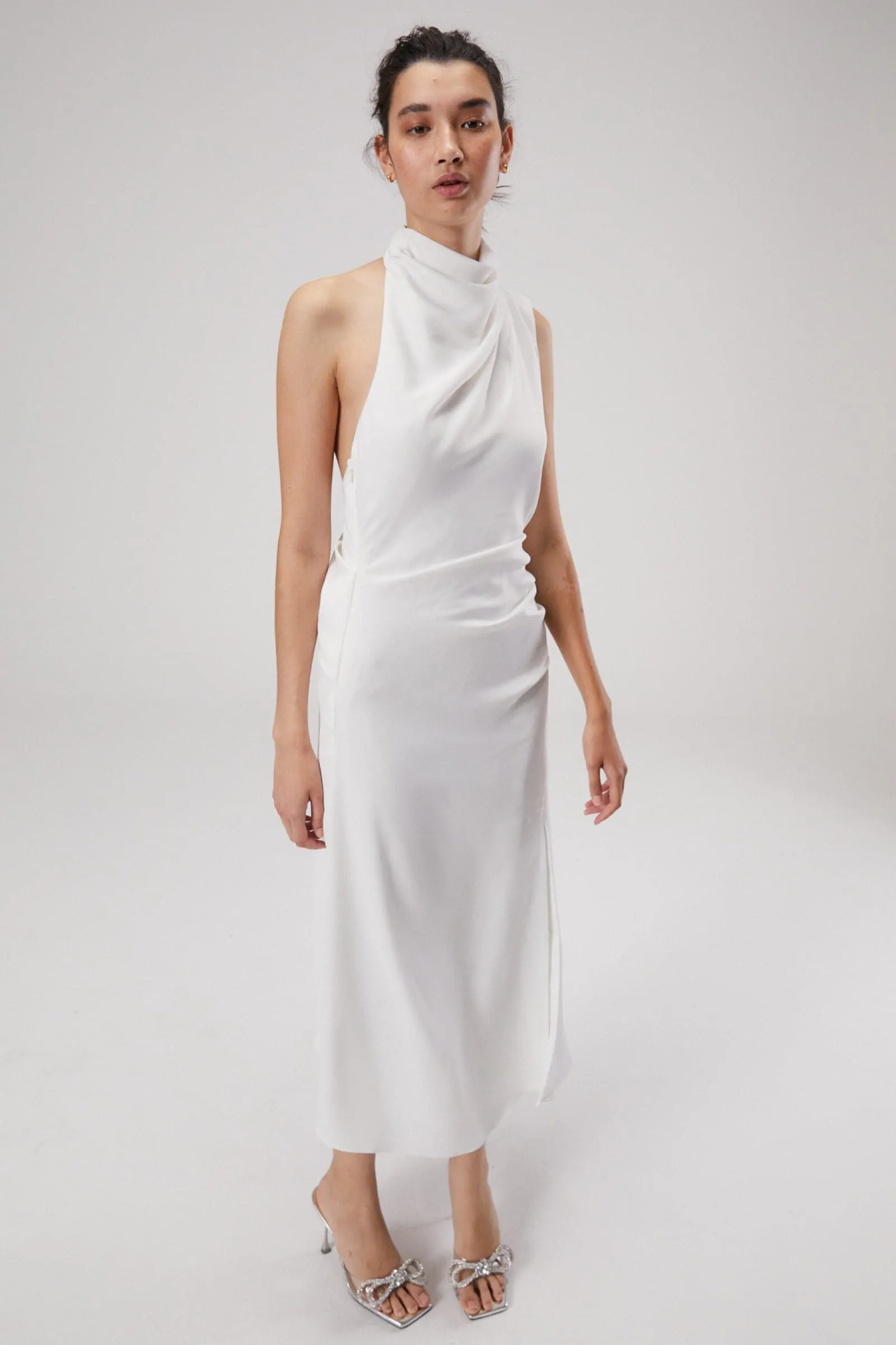 ROBBIA SATIN MIDI DRESS