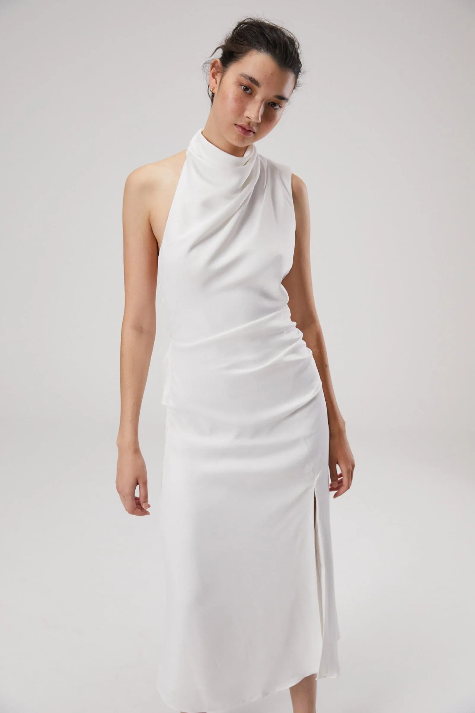 ROBBIA SATIN MIDI DRESS