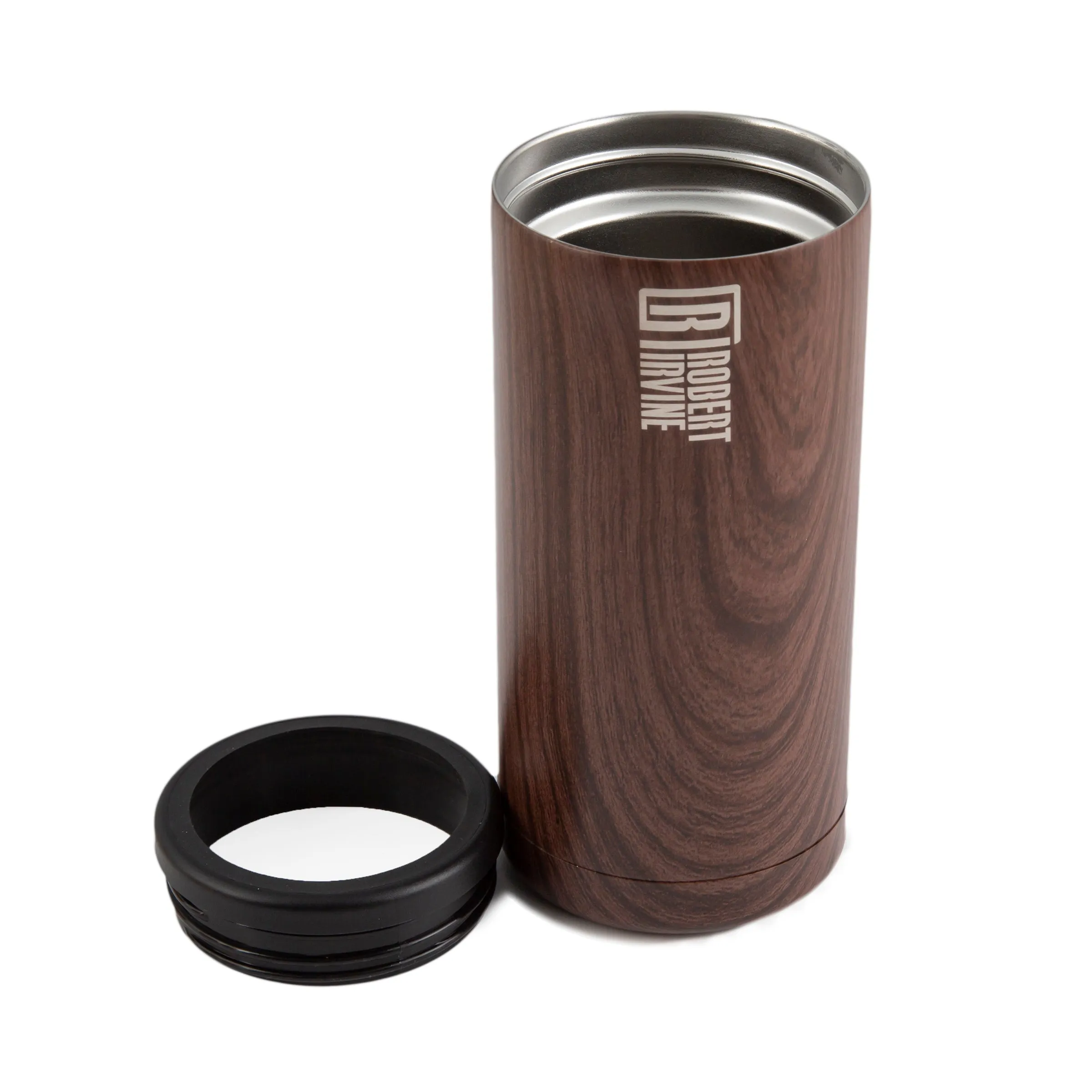 Robert Irvine 12 Oz Wood Slim Coolers, Set Of 2