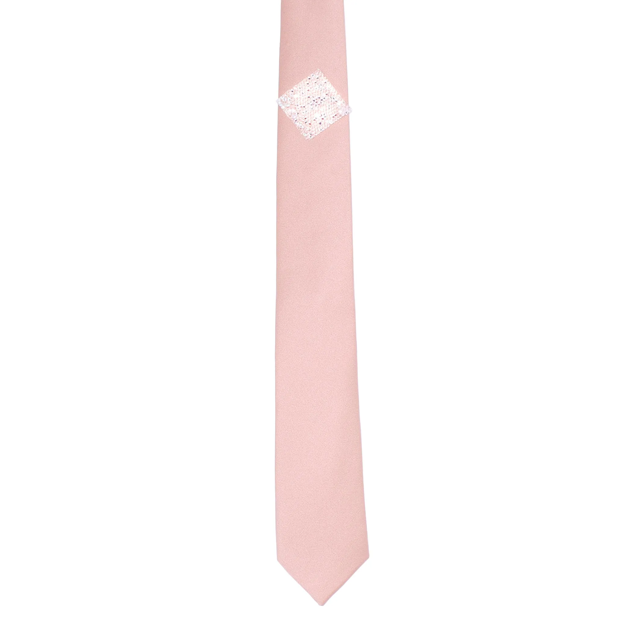 Rose Gold Skinny Tie With Swarovski Crystals