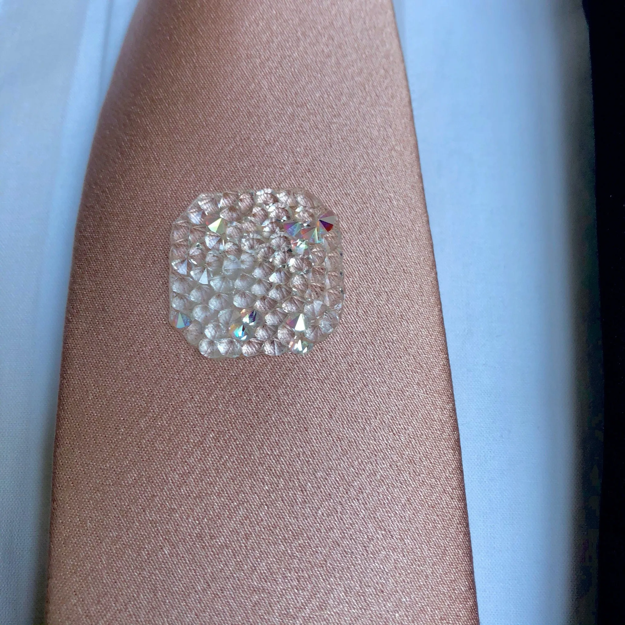 Rose Gold Skinny Tie With Swarovski Crystals