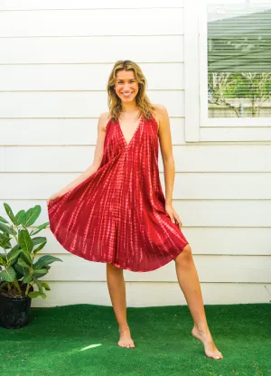 S9819- Shibori Tie Dye Boho Short Dress