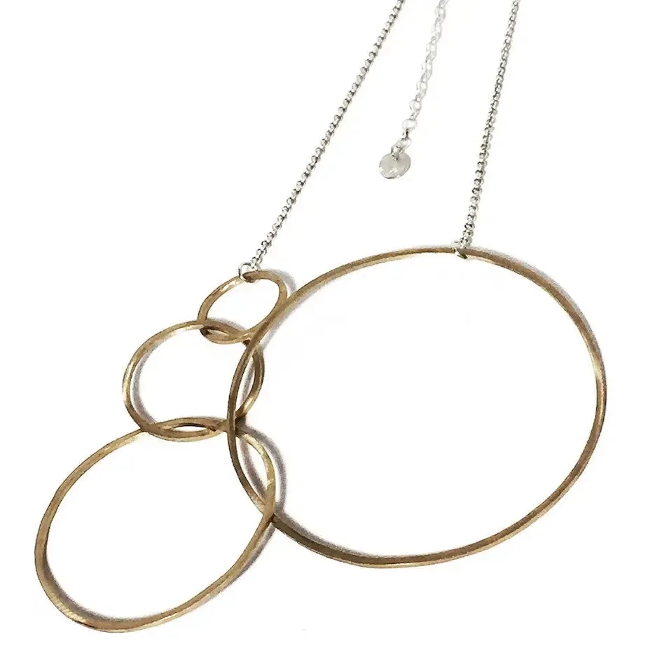 Sacred Circles 14Kt Gold Fill and Sterling Silver Necklace SSN001 by Votive Designs Jewelry