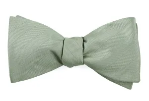 Sage Green Herringbone Vow Bow Tie