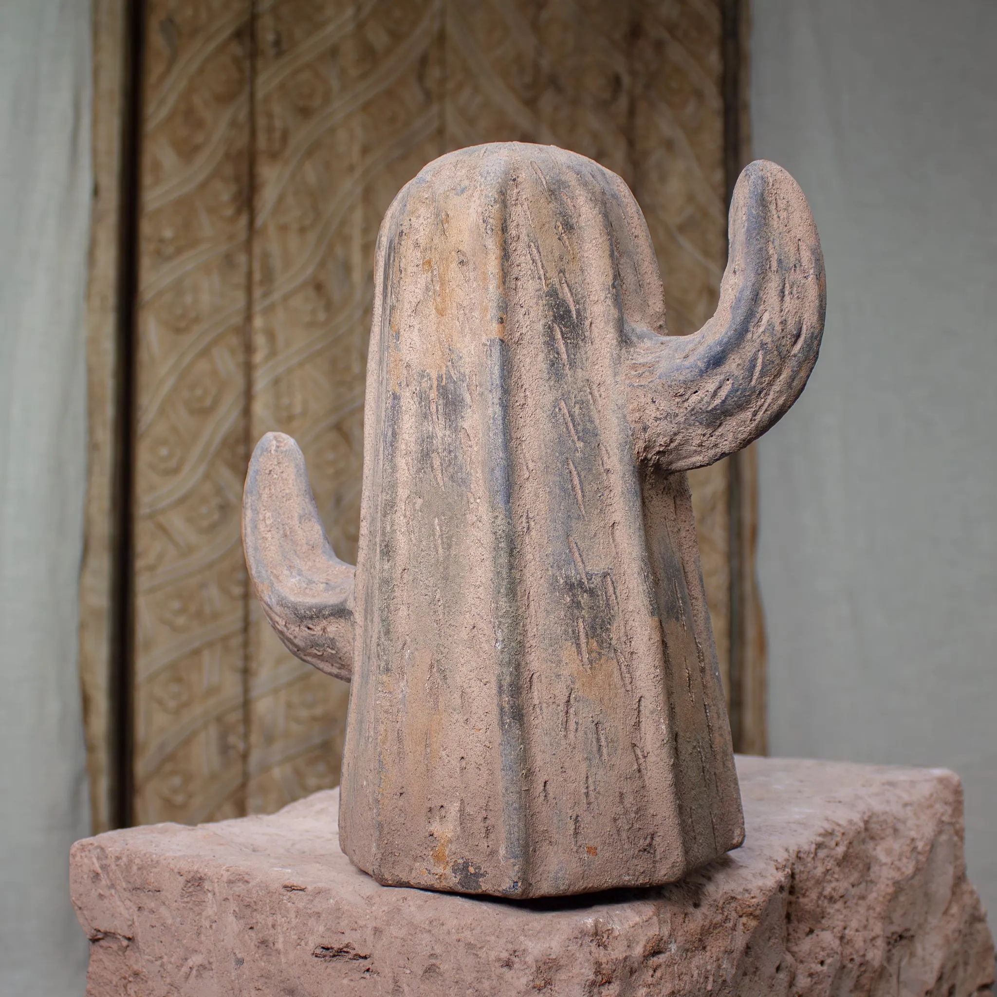 Saguaro Cactus, Vintage Terracotta Sculpture.