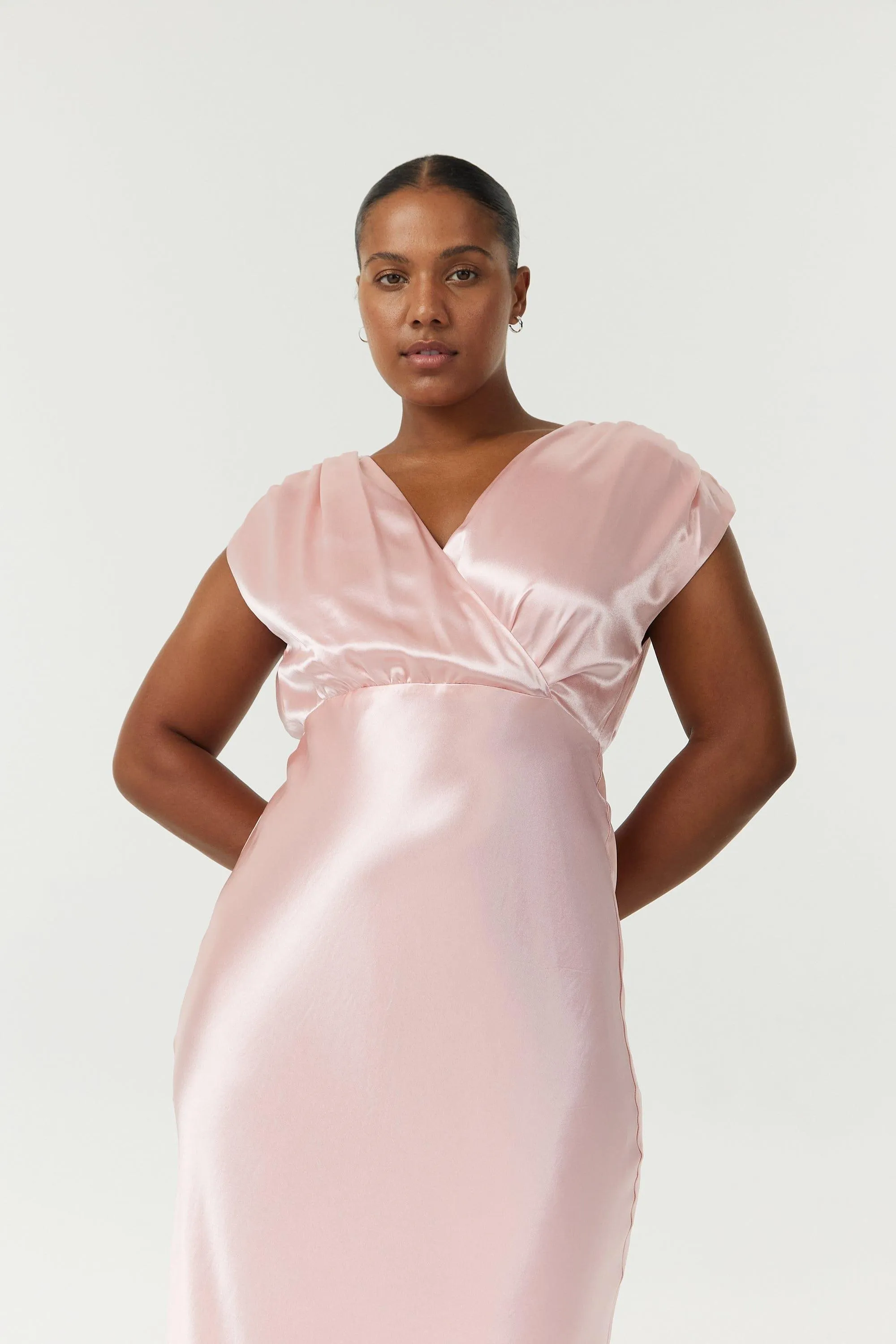 SATIN CROSS OVER GATHER DRESS | FAIRY FLOSS