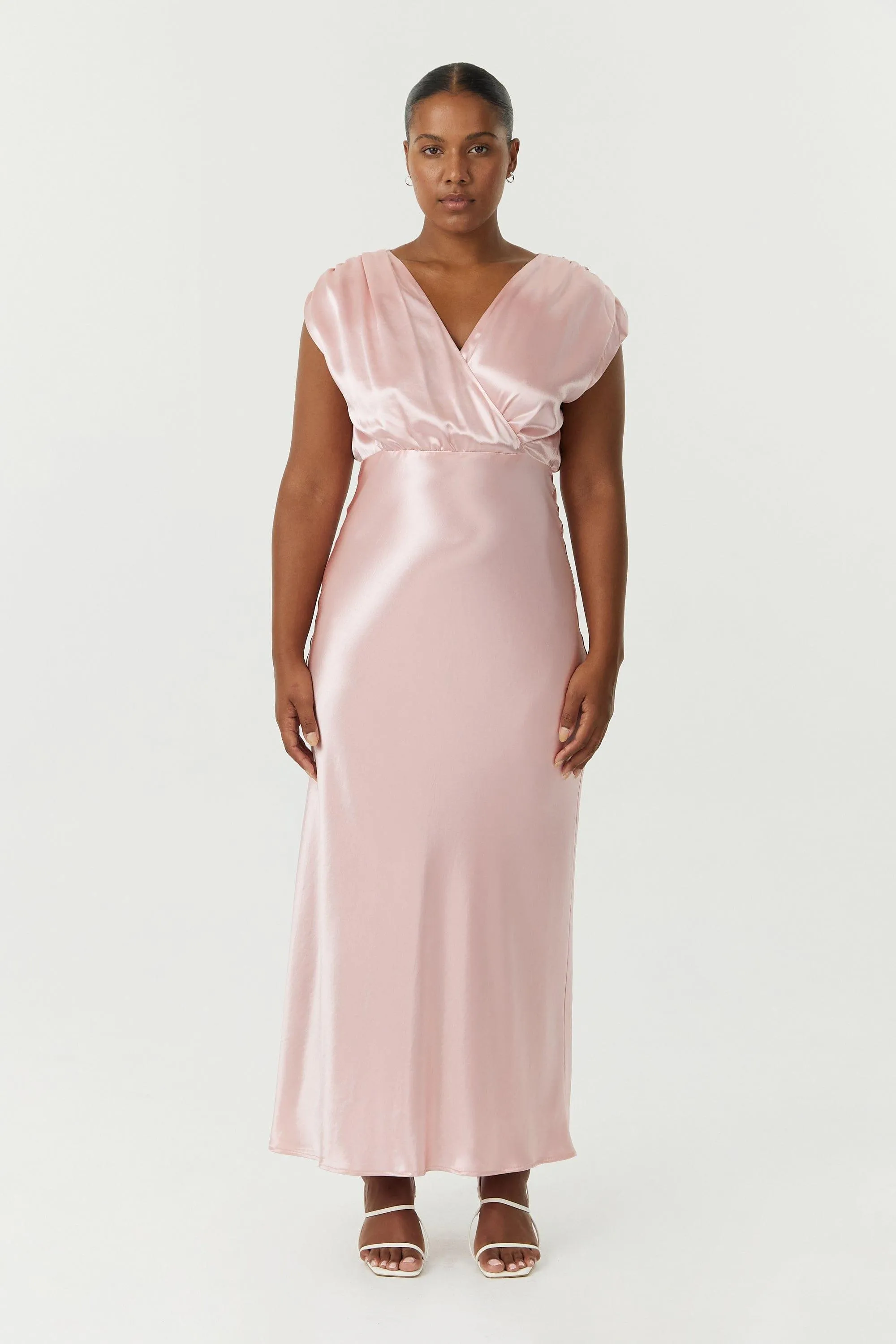 SATIN CROSS OVER GATHER DRESS | FAIRY FLOSS