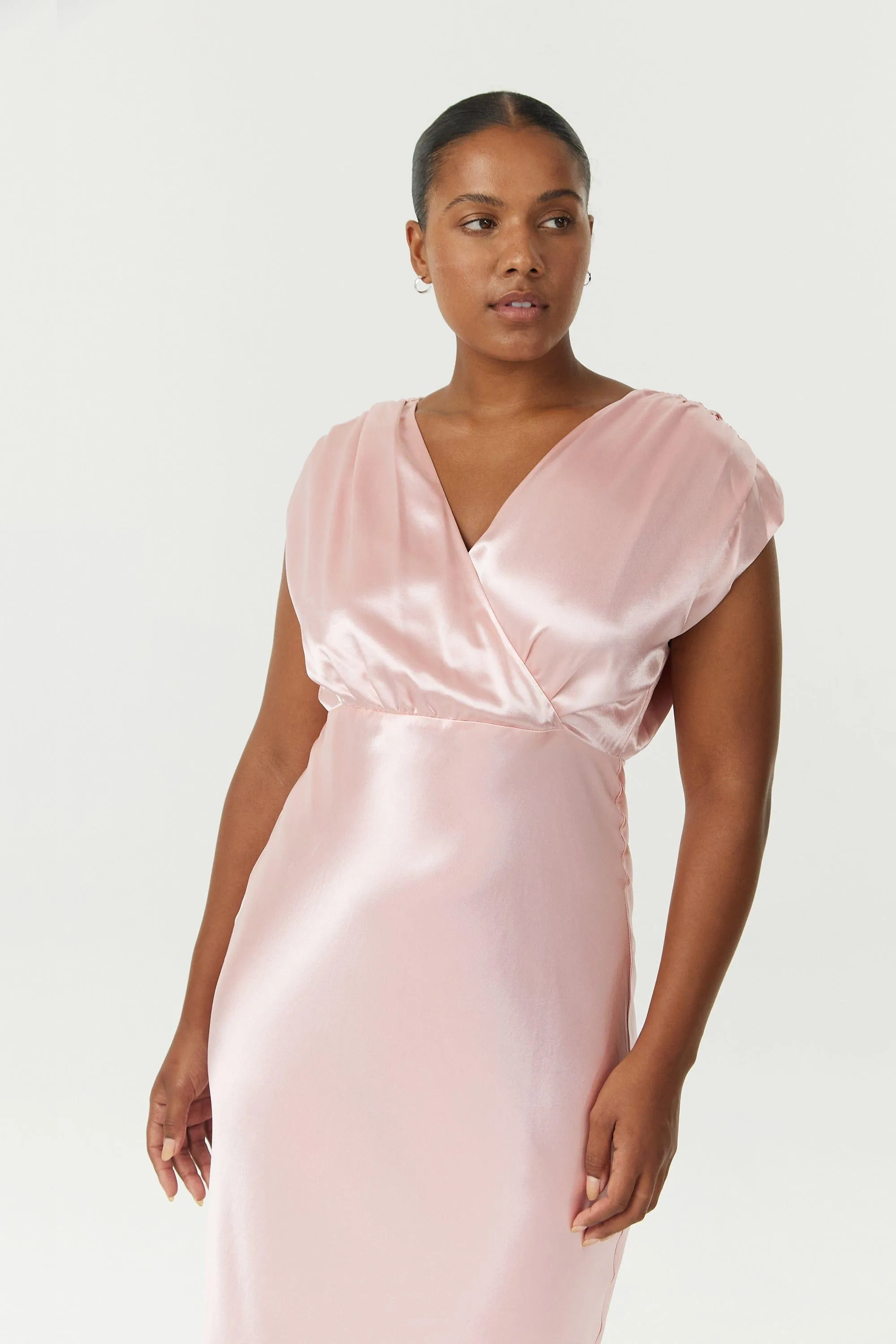 SATIN CROSS OVER GATHER DRESS | FAIRY FLOSS