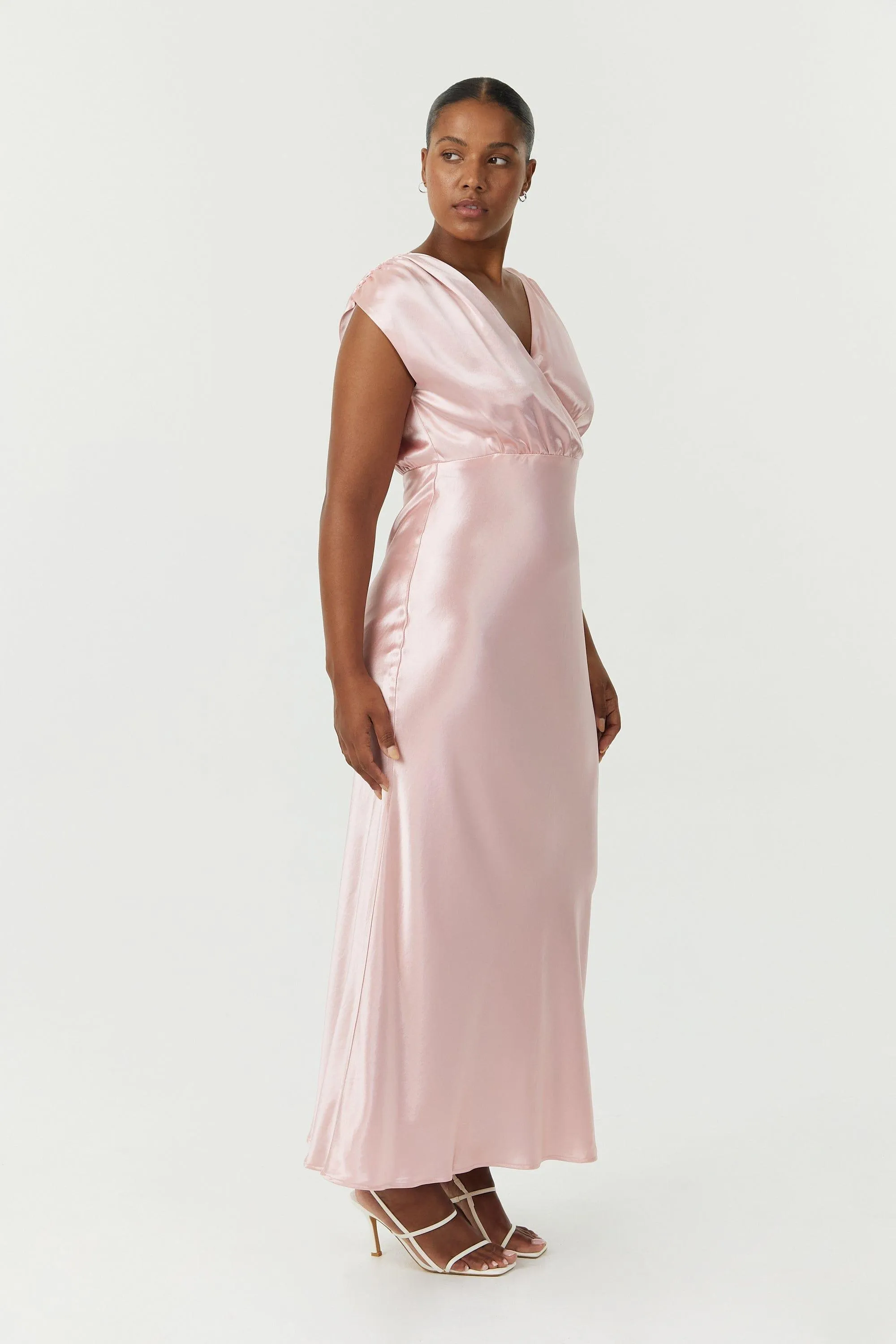 SATIN CROSS OVER GATHER DRESS | FAIRY FLOSS