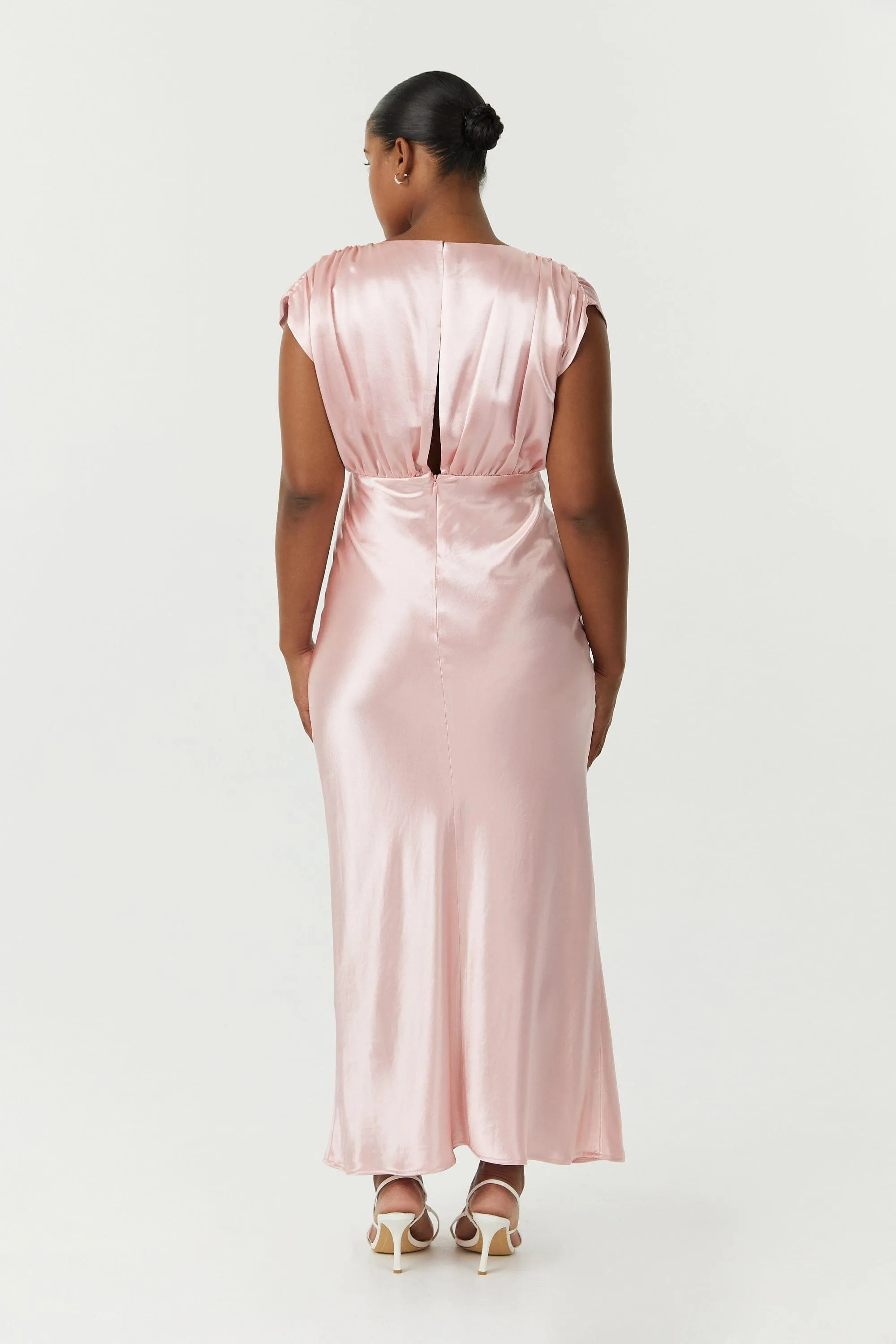 SATIN CROSS OVER GATHER DRESS | FAIRY FLOSS