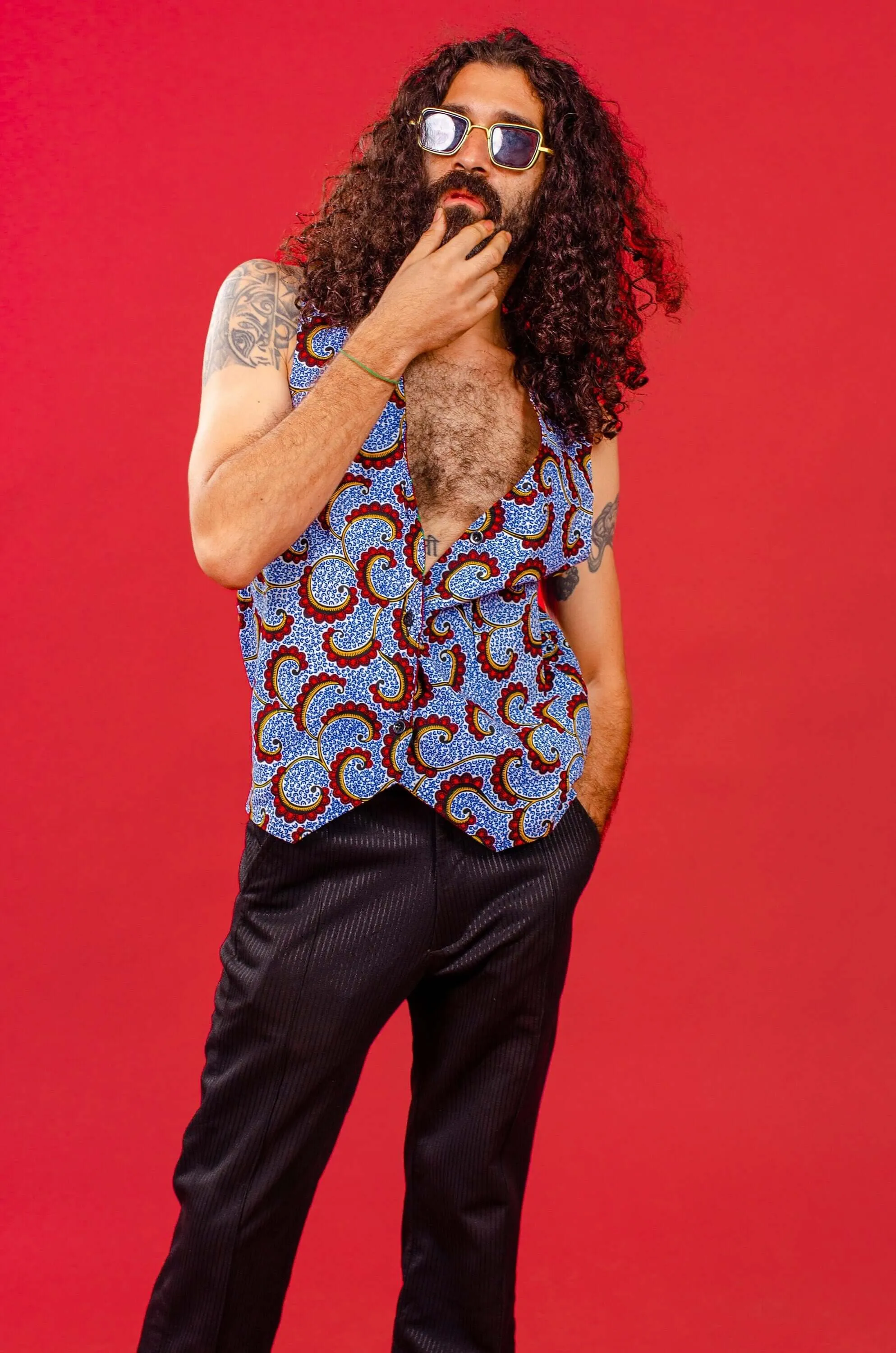 Seed Pod Reversible Mens Festival Waistcoat