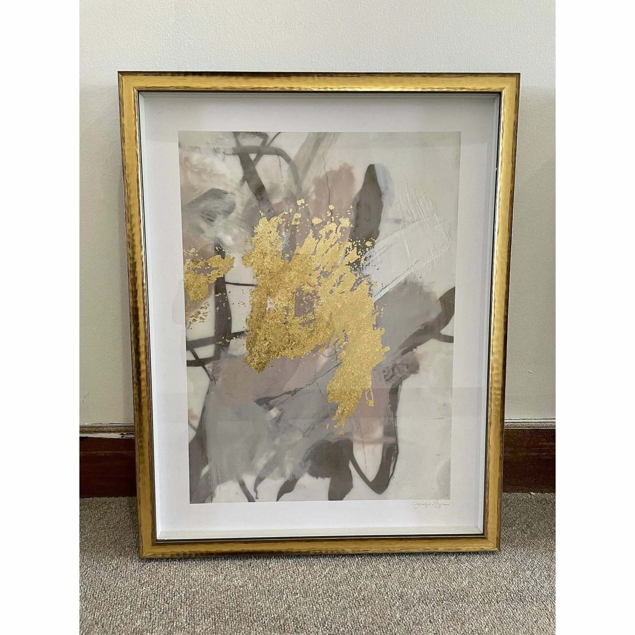 Series I Gold Leaf Abstract Framed Wall Art, 22x28