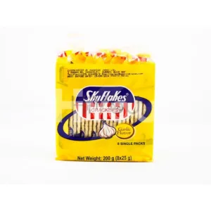 Skyflakes Crackers Garlic Flavour 8x25g ~ SkyFlakes 饼干 蒜味 8x25g