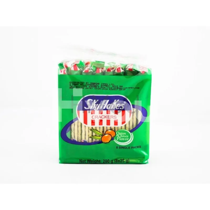 Skyflakes Crackers Onion&amp;Chives Flavour 8x25g ~ SkyFlakes 饼干 韭菜洋葱味 8x25g