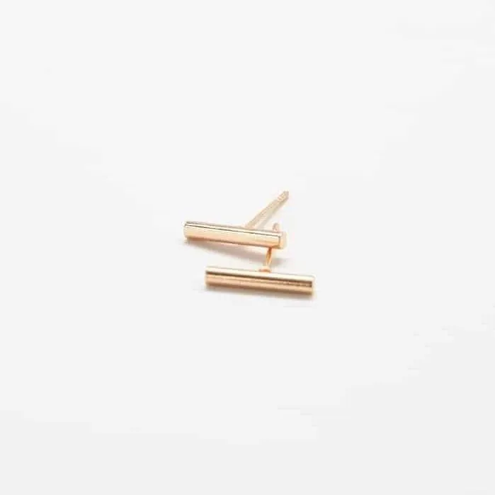 Slim Gold Bar Earrings - Imperfect
