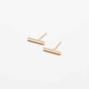 Slim Gold Bar Earrings - Imperfect